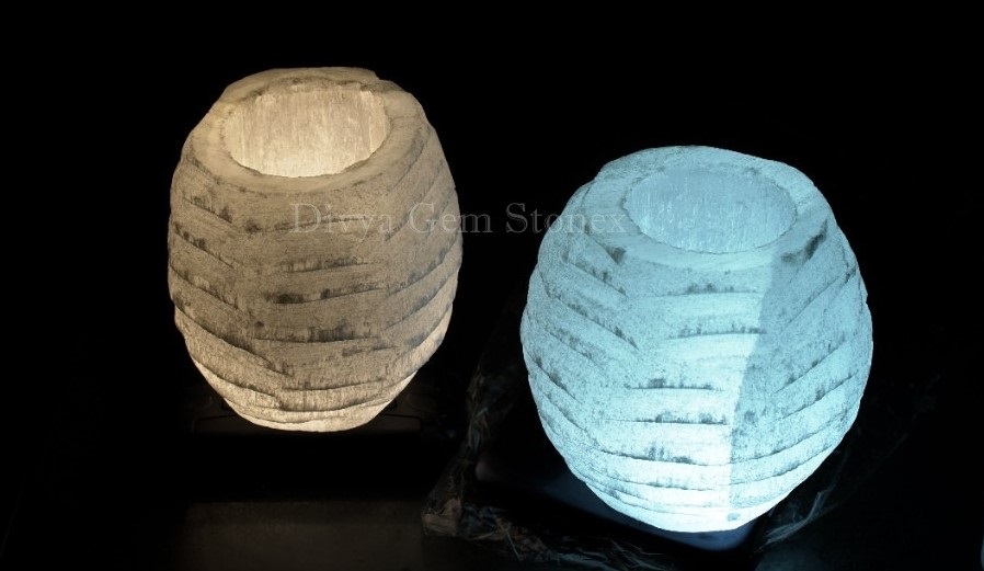 SELENITE TEALIGHT AND LAMPS